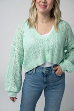 Load image into Gallery viewer, Callie Cropped Cardigan - Mint