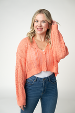 Load image into Gallery viewer, Callie Cropped Cardigan - Melon