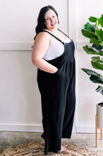 Load image into Gallery viewer, Shirring Detail Overalls In Black