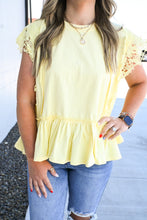 Load image into Gallery viewer, Sunny Days Lace Peplum Top