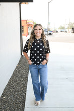 Load image into Gallery viewer, Emma Mesh Tee- After Dark Polka Dot