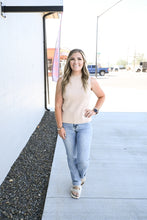 Load image into Gallery viewer, Simply Polished Mock Neck Tank in Oatmeal