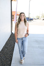 Load image into Gallery viewer, Simply Polished Mock Neck Tank in Oatmeal