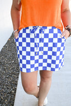 Load image into Gallery viewer, Let's Go Checkered Skort- Blue