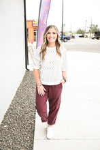 Load image into Gallery viewer, Ampersand Cargo Cutie Crop Pant - Wine