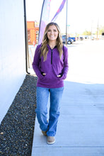 Load image into Gallery viewer, Classic HalfZip Hoodie - Black and Purple