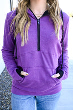 Load image into Gallery viewer, Classic HalfZip Hoodie - Black and Purple