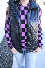 Load image into Gallery viewer, Remy Zip Up Vest - Shiny Black