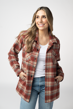 Load image into Gallery viewer, Norah Shacket - Brick Plaid