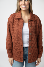 Load image into Gallery viewer, Geometric Button Down Jacket - Rust