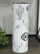 Load image into Gallery viewer, Desert Aztec Bull Skull 20oz Skinny Tumbler