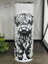 Load image into Gallery viewer, Desert Highland Cow 20oz Skinny Tumbler