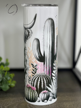 Load image into Gallery viewer, Desert Highland Cow 20oz Skinny Tumbler
