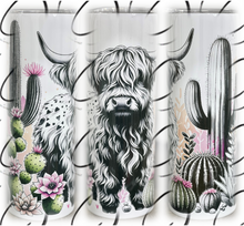 Load image into Gallery viewer, Desert Highland Cow 20oz Skinny Tumbler