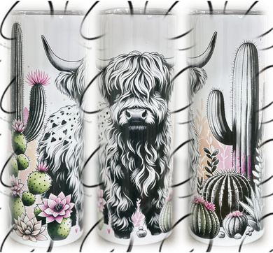 Desert Highland Cow 20oz Skinny Tumbler