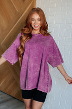 Load image into Gallery viewer, Don&#39;t Mind Me Mineral Wash Drop Shoulder Tee in Light Plum