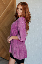 Load image into Gallery viewer, Don&#39;t Mind Me Mineral Wash Drop Shoulder Tee in Light Plum