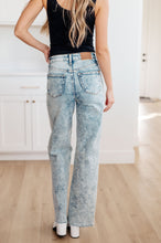 Load image into Gallery viewer, High Waist Mineral Wash Raw Hem Wide Leg Judy Blue Jeans