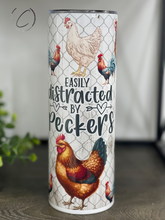 Load image into Gallery viewer, Easily Distracted By Peckers 20oz Skinny Tumbler