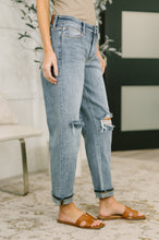 Load image into Gallery viewer, Elaine Mid Rise Boyfriend with Distress &amp; Cuff