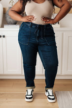 Load image into Gallery viewer, Pull On Denim Judy Blue Joggers in Dark Wash