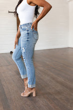 Load image into Gallery viewer, Elodie Mid Rise Distressed Boyfriend Judy Blue Jeans