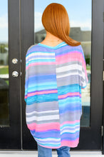 Load image into Gallery viewer, Essential Blouse in Teal and Grey Multi Stripe