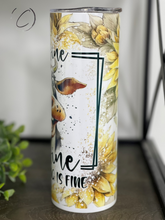 Load image into Gallery viewer, Everything Is Fine Cow 20oz Skinny Tumbler