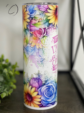 Load image into Gallery viewer, Everything Is Fine Floral 20oz Skinny Tumbler