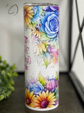 Load image into Gallery viewer, Everything Is Fine Floral 20oz Skinny Tumbler