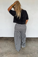 Load image into Gallery viewer, Haddie Wide Leg Checker Pants in Black
