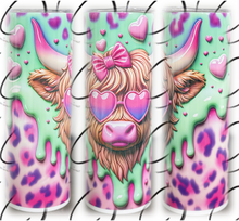 Load image into Gallery viewer, Groovy Love Highland Cow 20oz Skinny Tumbler