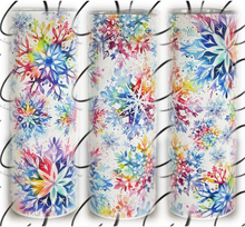 Load image into Gallery viewer, Groovy Snowflakes 20oz Skinny Tumbler