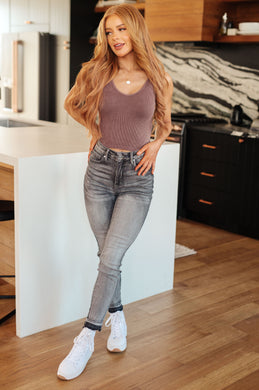 High Rise Tummy Control Top Release Hem Judy Blue Skinny