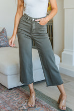 Load image into Gallery viewer, High Rise Control Top Wide Leg Crop Judy Blue Jeans in Olive