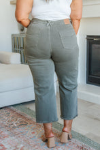 Load image into Gallery viewer, High Rise Control Top Wide Leg Crop Judy Blue Jeans in Olive