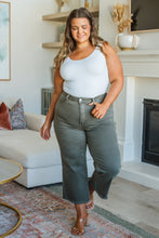 Load image into Gallery viewer, High Rise Control Top Wide Leg Crop Judy Blue Jeans in Olive
