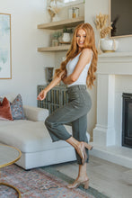 Load image into Gallery viewer, High Rise Control Top Wide Leg Crop Judy Blue Jeans in Olive