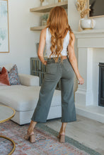 Load image into Gallery viewer, High Rise Control Top Wide Leg Crop Judy Blue Jeans in Olive