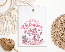 Load image into Gallery viewer, Howdy Valentine Cupid Horseback Graphic Tee