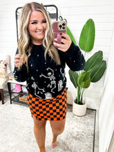 Load image into Gallery viewer, Orange/Black Checkerboard Mini Skirt