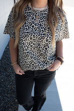 Load image into Gallery viewer, Ampersand Boyfriend Tee - Layover Leopard