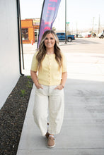 Load image into Gallery viewer, Garden Party Barrel Pants- Cream &amp; Ditzy Blue