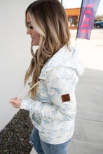 Load image into Gallery viewer, Ampersand FullZip Sweatshirt - Blue Ribbon Blooms