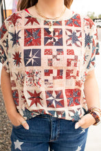 Load image into Gallery viewer, Patchwork Patriot Mesh Top