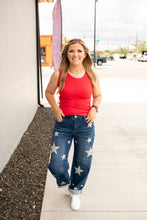 Load image into Gallery viewer, RISEN Mid Rise Ankle Length Relaxed Barrel Star Printed