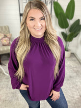 Load image into Gallery viewer, Closing Time Mock Neck Blouse