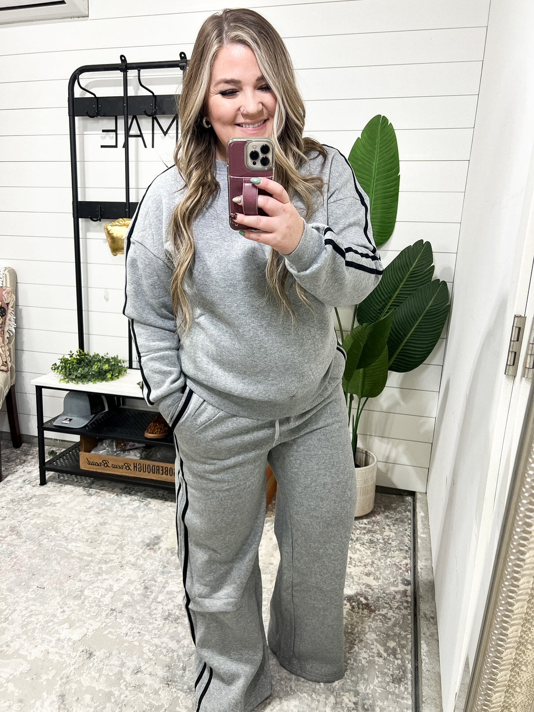 Don't Get Stuck Stripe Detail Sweatpants