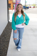 Load image into Gallery viewer, Callie Cropped Cardigan - Aqua