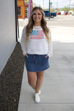 Load image into Gallery viewer, USA Sequin Flag Open Knit Pullover